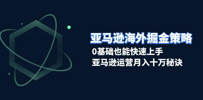 亚马逊海外掘金策略，0基础也能快速上手，亚马逊运营月入十万秘诀资源站资源站